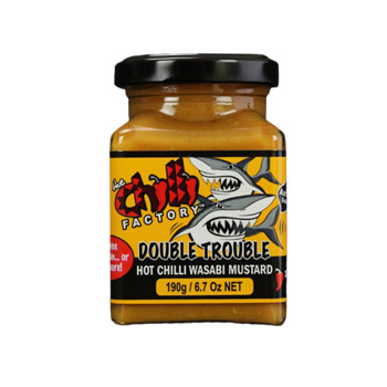 Double Trouble Hot Chilli Wasabi Mustard Chilli Factory Double Trouble Hot Chilli Wasabi Mustard by The Chilli Factory