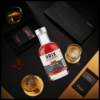Connoisseur pack Cuvee Chocolate Wine Pairing with Brix Rum Old Fashioned