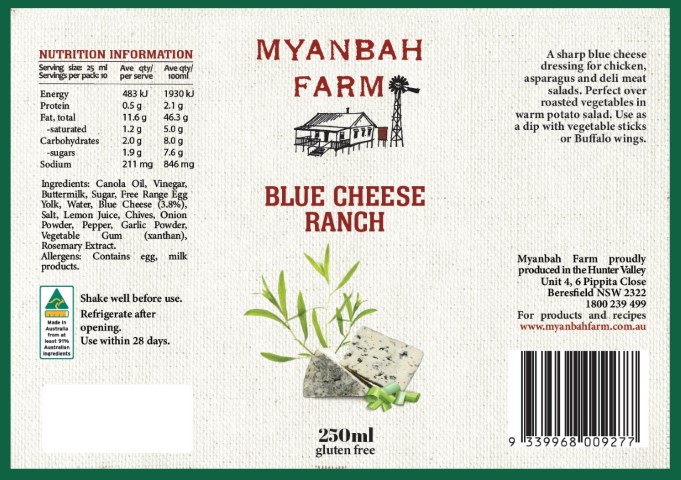 Dressing Blue Cheese Ranch by Myanbah Farm Dressing Blue Cheese Ranch by Myanbah Farm