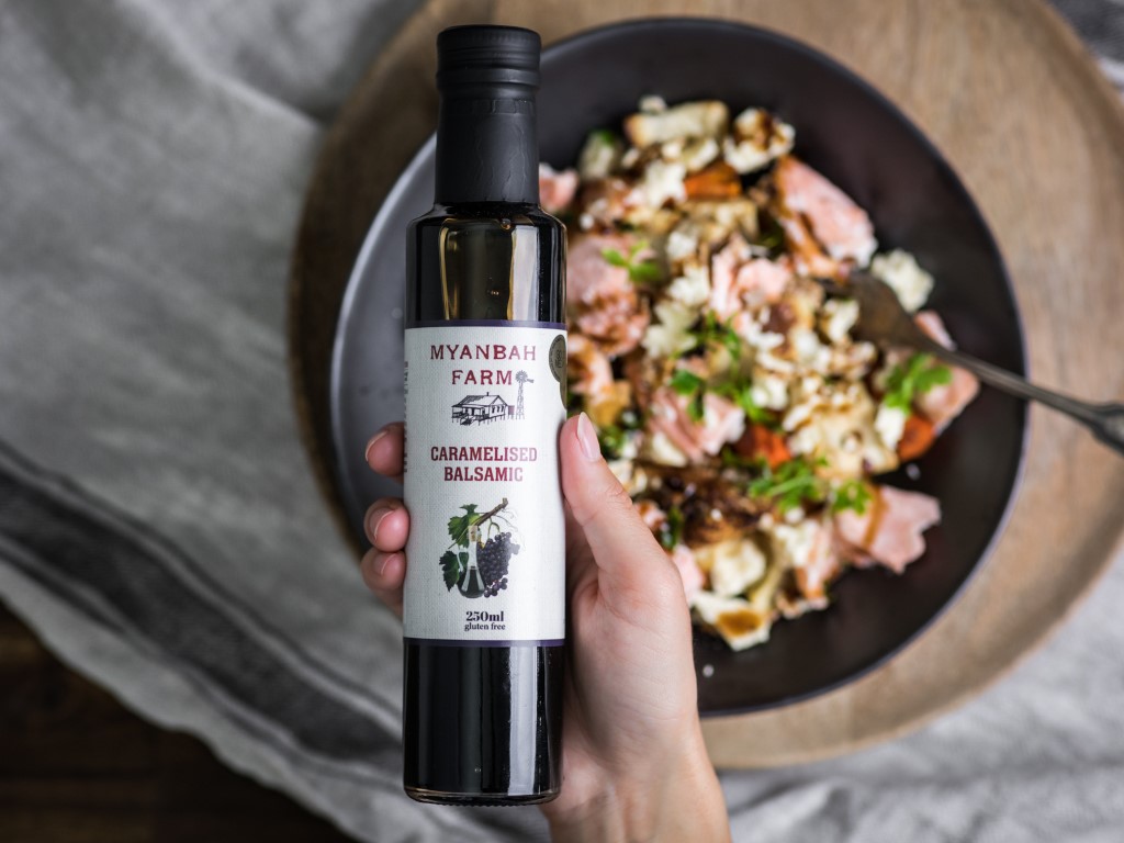 Caramelised Balsamic - Styled 2 - Myanbah Roast Vege Salad with Poached salmon