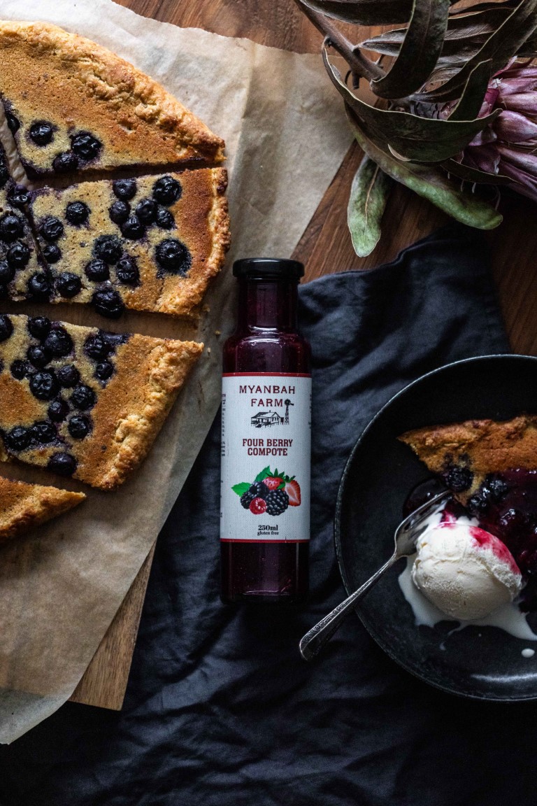 Four Berry Compote - Styled - Myanbah Blueberry Frangipane Tart