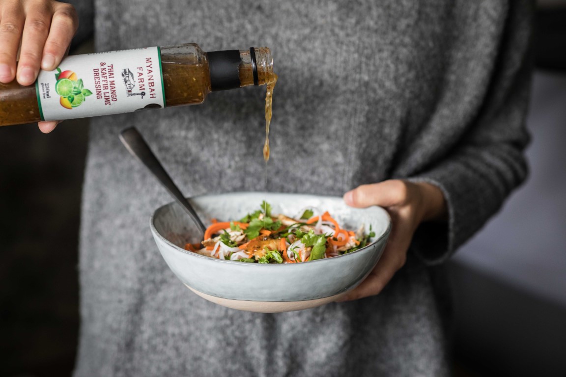 Thai Mango & Kaffir Lime Dressing - Styled - Myanbah Thai Chicken Noodle Salad