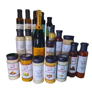 Saucy Masterpiece Gourmet Gift Hamper including Champagne and a range of Hunter Valley gourmet sauces...