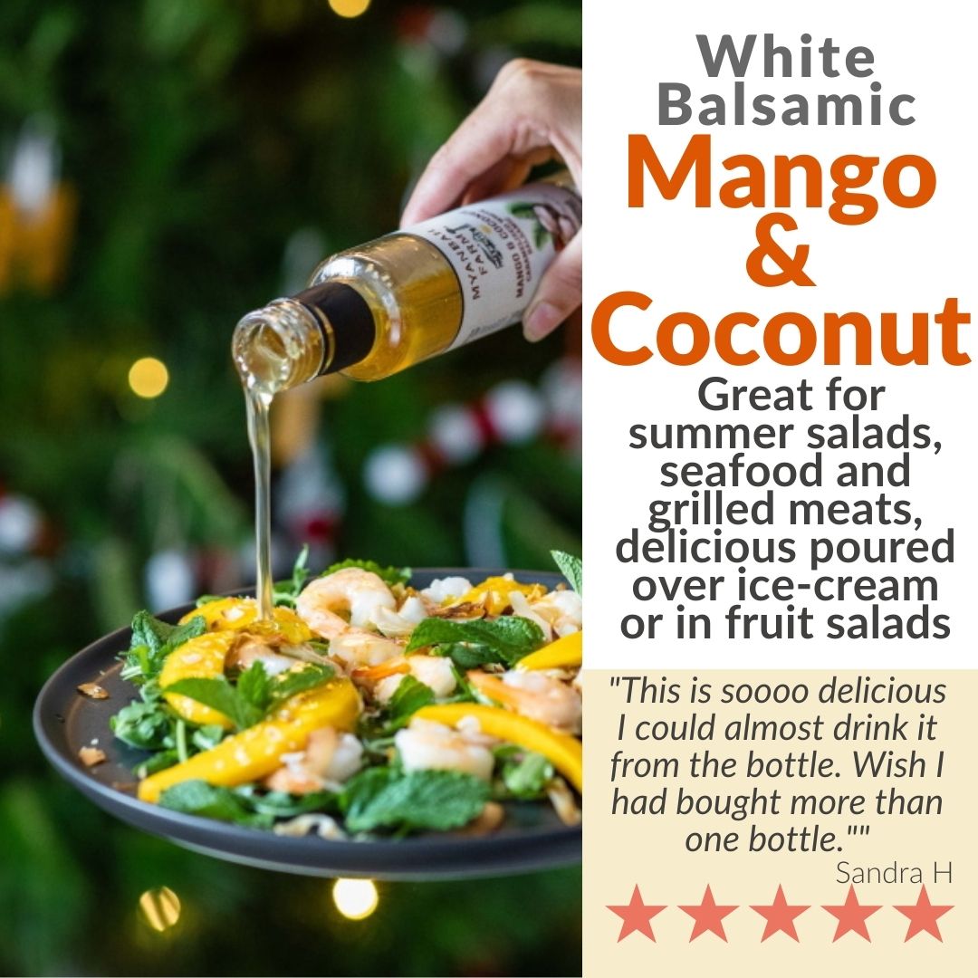 Mango & Coconut Caramelised Balsamic Myanbah Farm Hero Mango & Coconut Caramelised Balsamic VInegar by Myanbah Farm