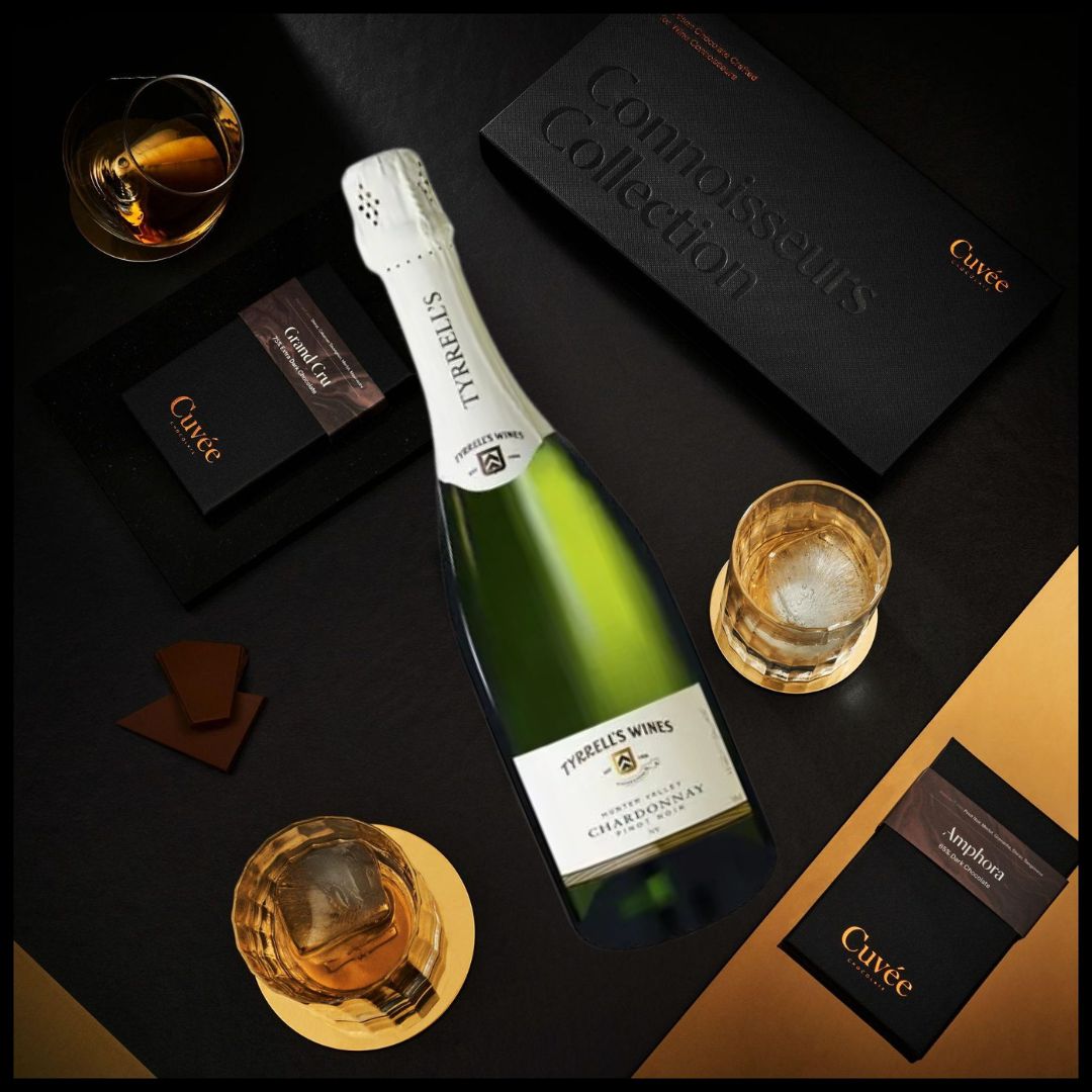 Connoisseurs-Choc-WINE-Pairing-by-Cuvee-with-Tyrrells-Wines-Sparkling-Chardonnay-Pinot-Noir